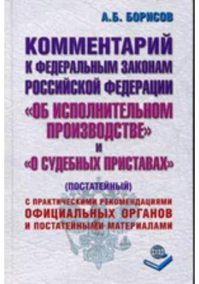 Комментарий к Федеральным законам Российской Федерации «Об исполнительном производстве» и «О судебных приставах». (Постатейный)